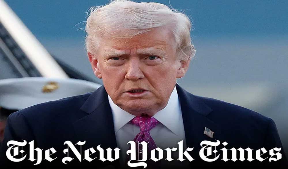 न्यूयॉर्क टाइम्स पर भड़के ट्रंप, 15 अरब डॉलर की मानहानि का दावा ठोकने की चेतावनी