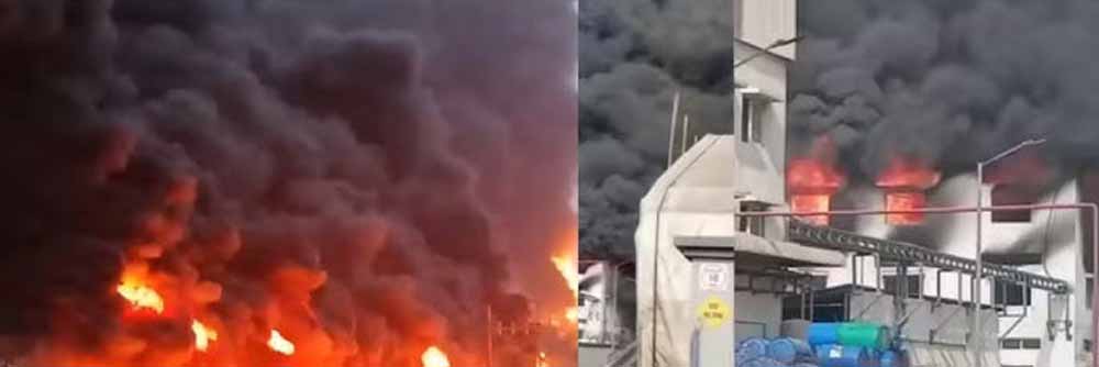 भरूच: फैक्ट्री में लगी आग से मचा हड़कंप, आसमान में उठे धुएं के गुबार