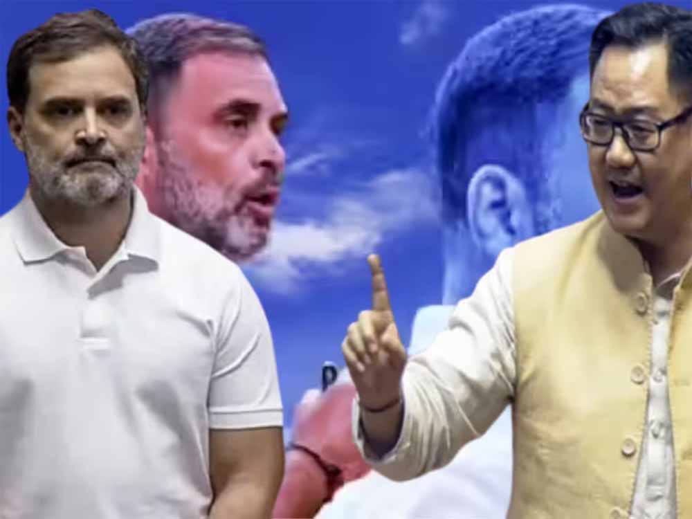 राहुल गांधी के बयान पर गरजे रिजिजू, कहा- देश के खिलाफ बोलने वाले पहले नेता