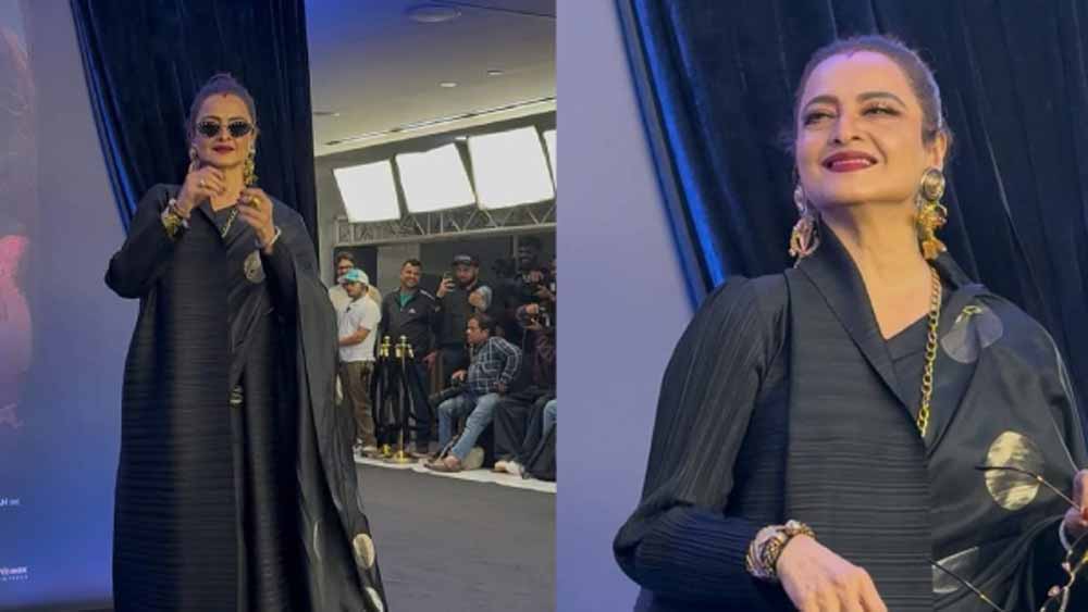 रेखा की ब्लैक साड़ी लुक ने मचाया धमाल, शादी सीजन के लिए परफेक्ट फैशन इंस्पिरेशन