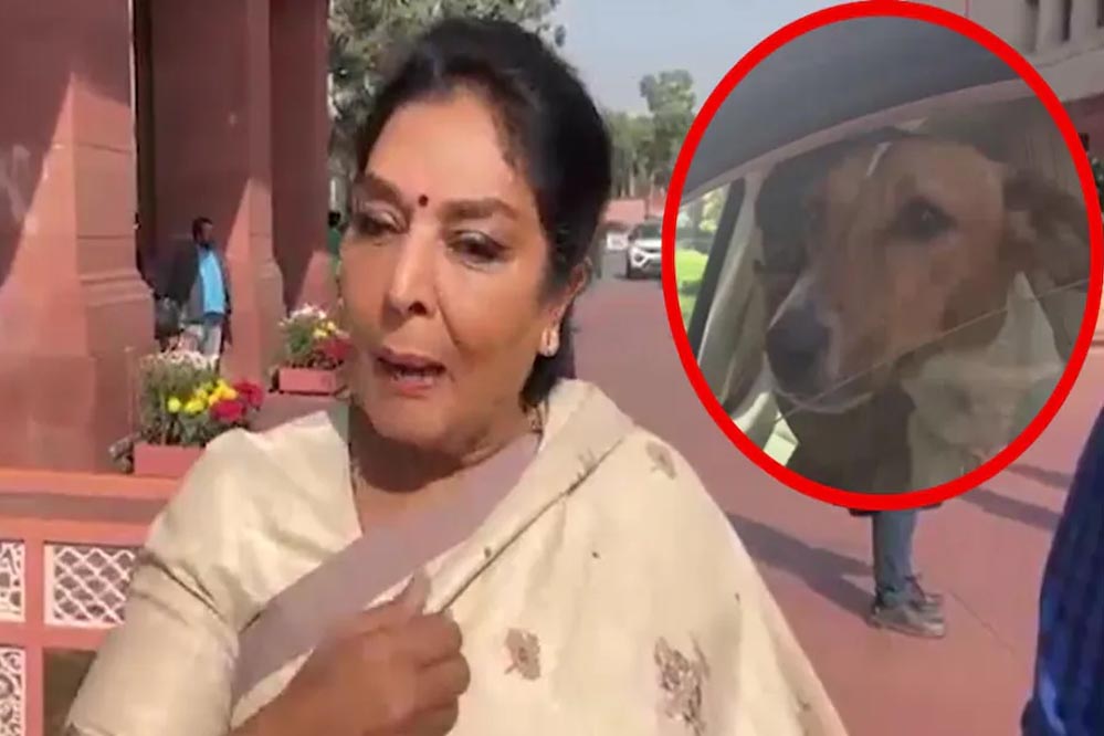 रेणुका चौधरी ने संसद में कुत्ता लेकर किया विवादित बयान, BJP के विरोध पर कहा- ‘काटता नहीं है’