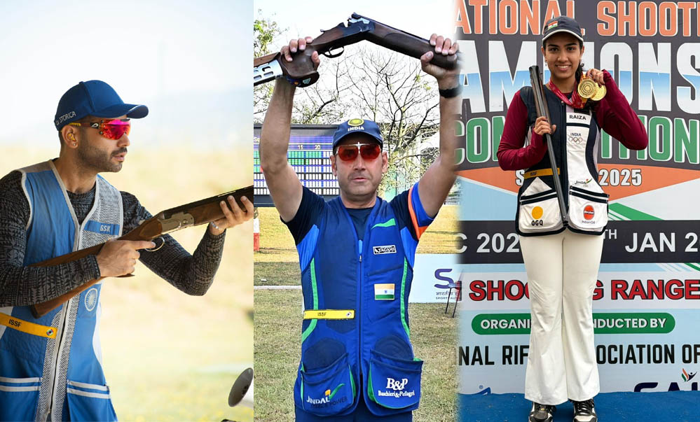 जिंदल स्टील के खिलाड़ियों का शानदार प्रदर्शन: गुरजोआत सिंह खंगुरा और राइज़ा ढिल्लों ने राष्ट्रीय शॉटगन शूटिंग में जीता स्वर्ण