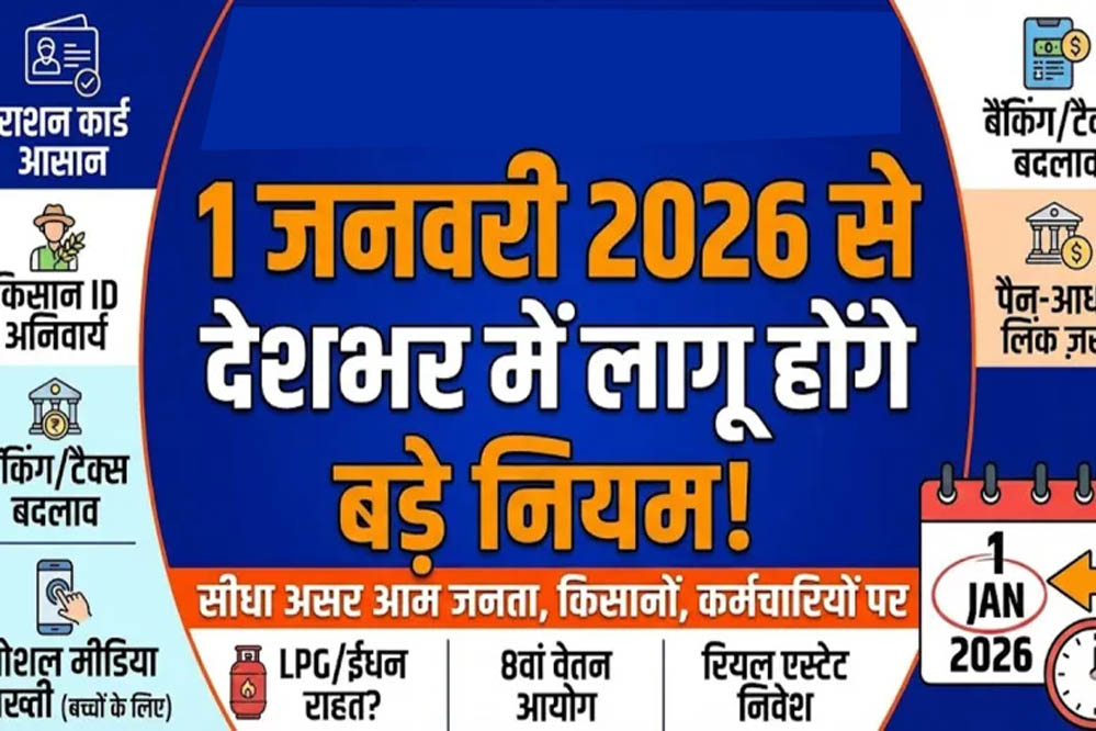 नई साल में बदलाव की शुरुआत, 1 जनवरी से लागू होंगे LPG, बैंकिंग और पेंशन से जुड़े नए नियम