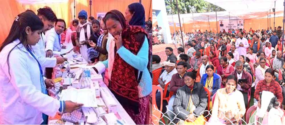 बगीचा में मेगा हेल्थ कैंप में 1100 मरीजों का निःशुल्क स्वास्थ्य परीक्षण