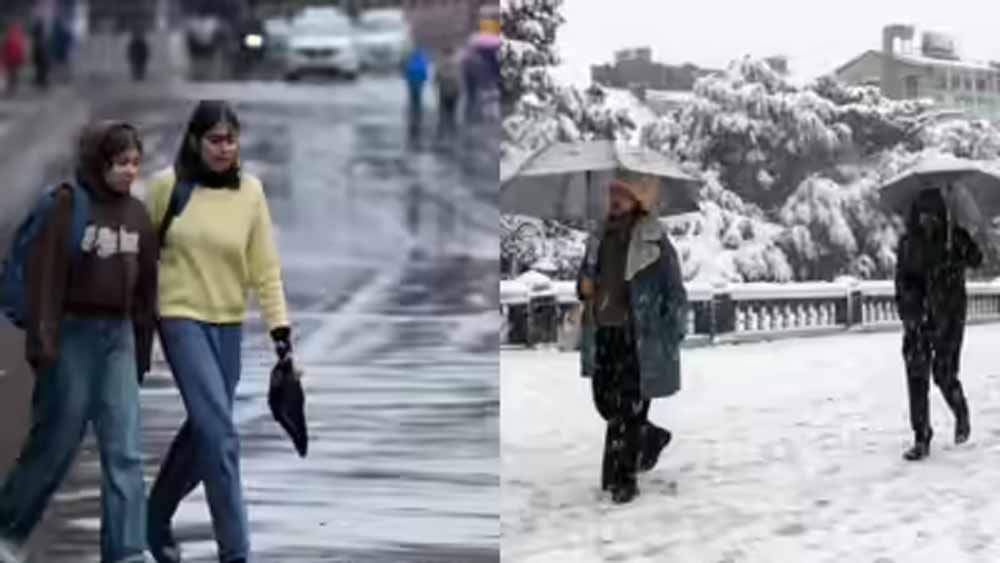 दिल्ली भीगी, पहाड़ों पर भारी बर्फबारी